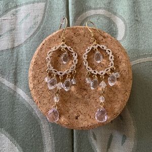 dripping crystal detailed earrings